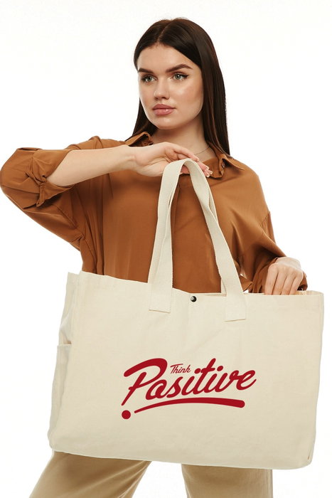 Zoozie Bags Bolsa Tote de Lona Crema